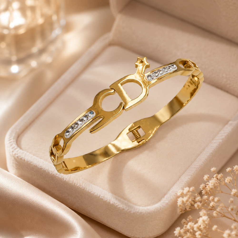 Crown Clasp Crystal-Accent Bracelet