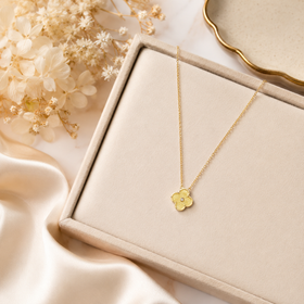 LOREVIA - Four-Leaf Clover Gold Pendant Necklace