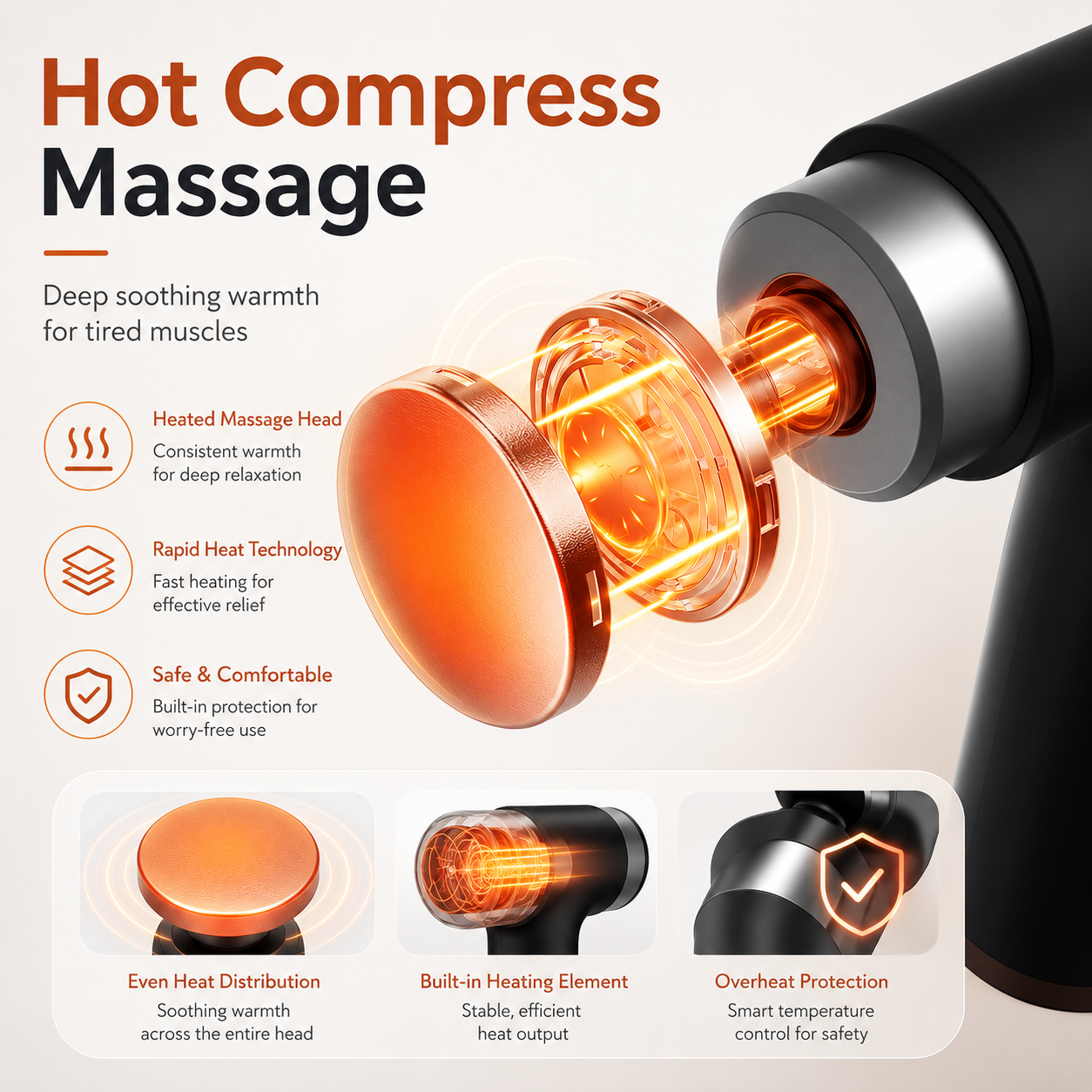 LOREVIA - Muscle Massage Gun with 4 Heads FH-820