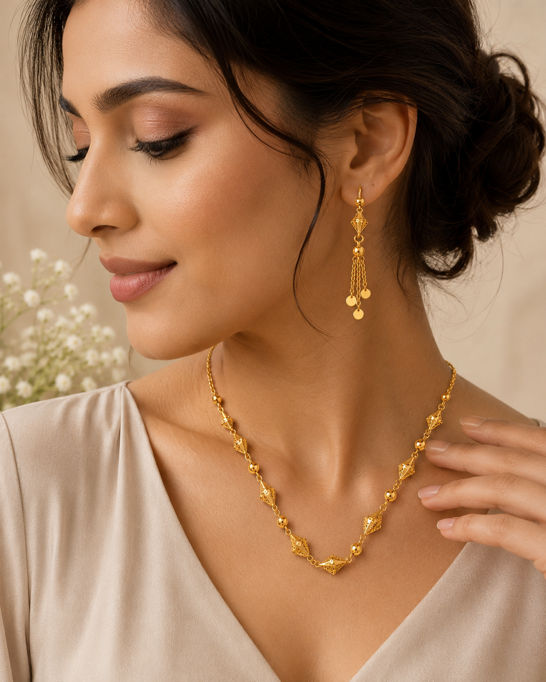 LOREVIA - Elegant Bead Necklace Set