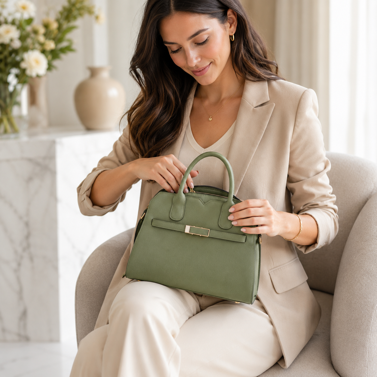 LOREVIA - Suede & Matte Minimalist Bag