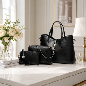 LOREVIA - Leather Bags Set for Women (3pcs)