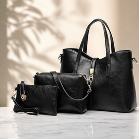 LOREVIA - Leather Bags Set for Women (3pcs)