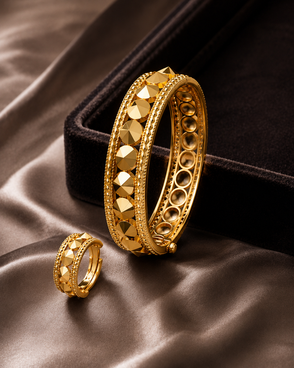 Crystal-Style Gold-Tone Bangle Set