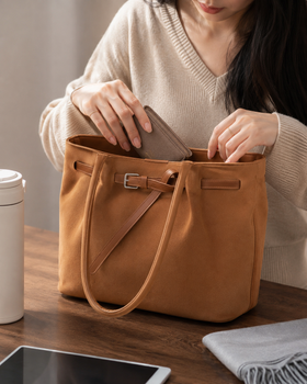 Slouchy Suede-Look Tote Bag