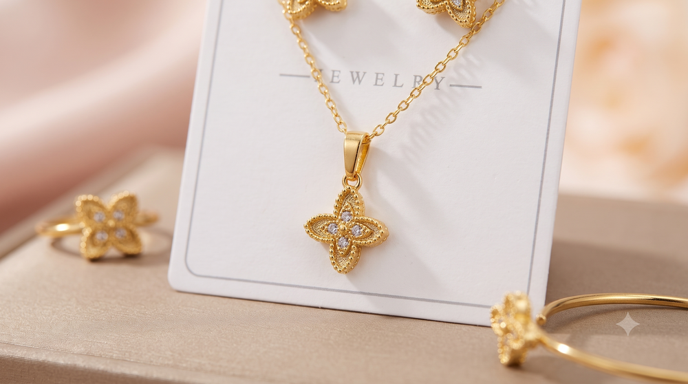 Four-Leaf Clover 4-Piece Jewelry Set