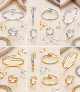 Infinity Oval Crystal Bangle & Ring Set