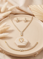 LOREVIA - Floral Crystal Pendant Jewelry Set