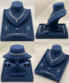 طقم مجوهرات كريستالي 4 قطع