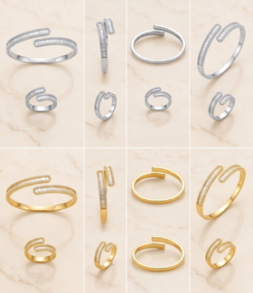 Infinity Oval Crystal Bangle & Ring Set