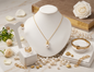 LOREVIA - Pearl Drop Square Pendant Jewelry Set