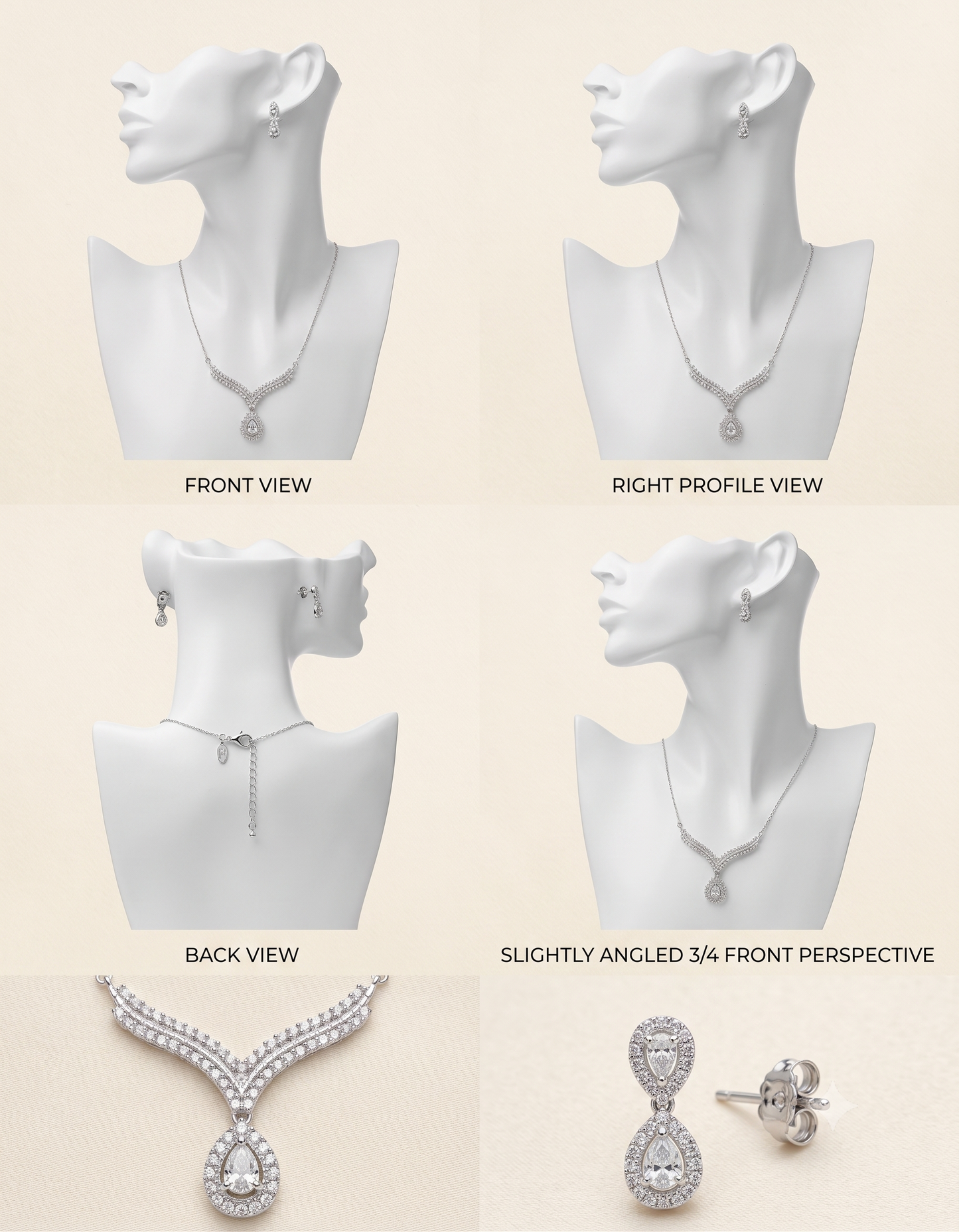LOREVIA - Teardrop Crystal Jewelry Set