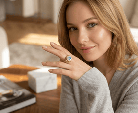 Evil Eye Crystal Statement Ring - 1