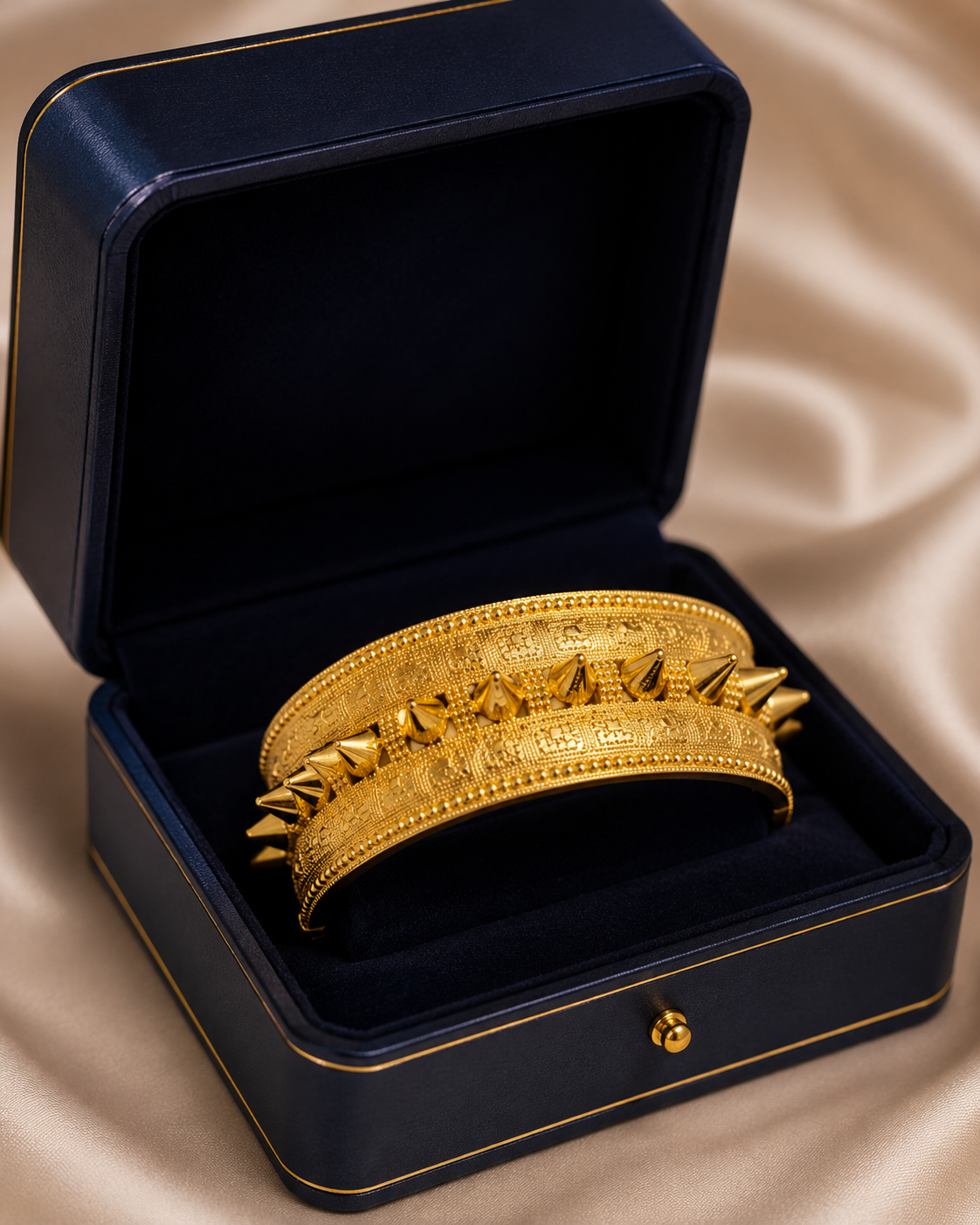 Elegant Gold Statement Bangle - 3