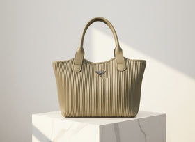 Ribbed Texture Tote Handbag - 1