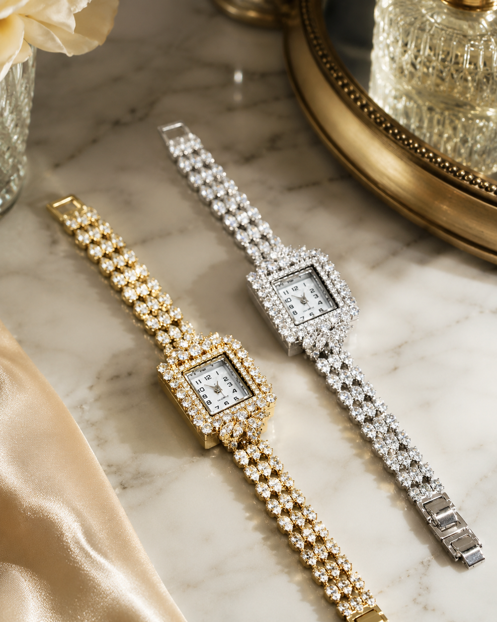 Imperial Square Crystal-Style Watch
