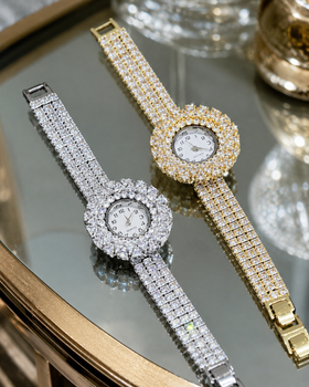 Royal Sunburst Crystal-Style Watch