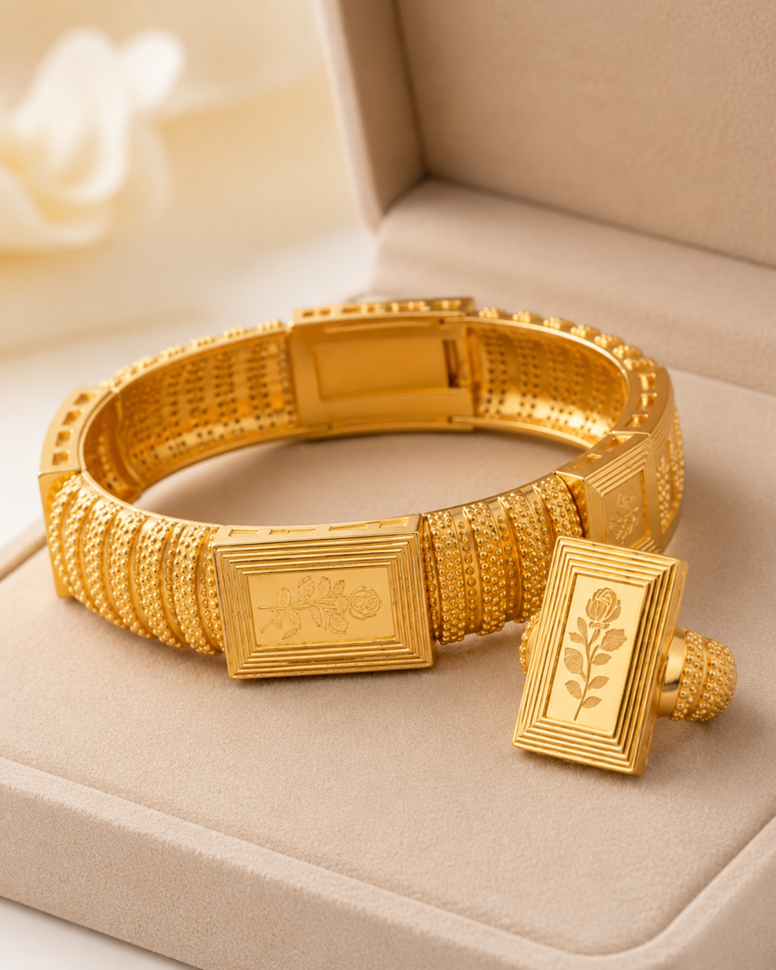Empress Rose Bangle & Ring Set