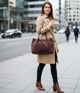 Slouchy Suede-Look Tote Bag - 6