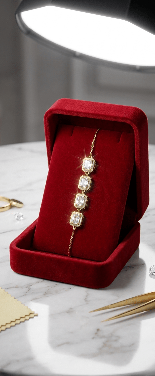 Square Crystal Adjustable Bracelet