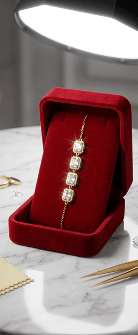 Square Crystal Adjustable Bracelet