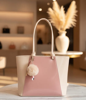 Elegant Two-Tone Tote Handbag - 1