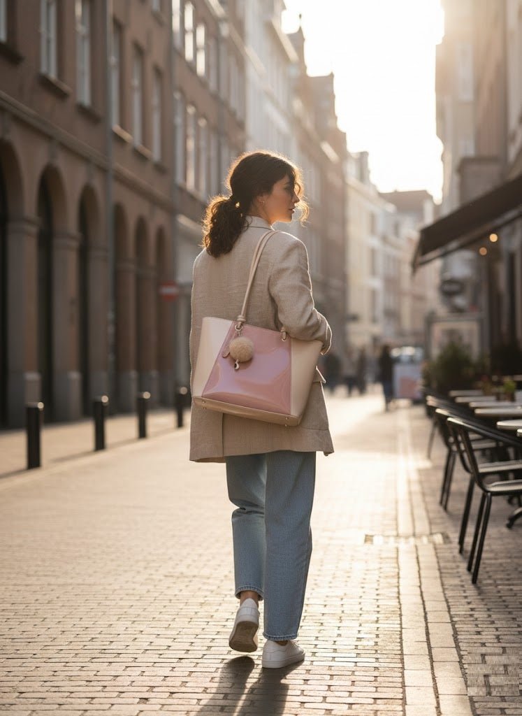 Elegant Two-Tone Tote Handbag - 3