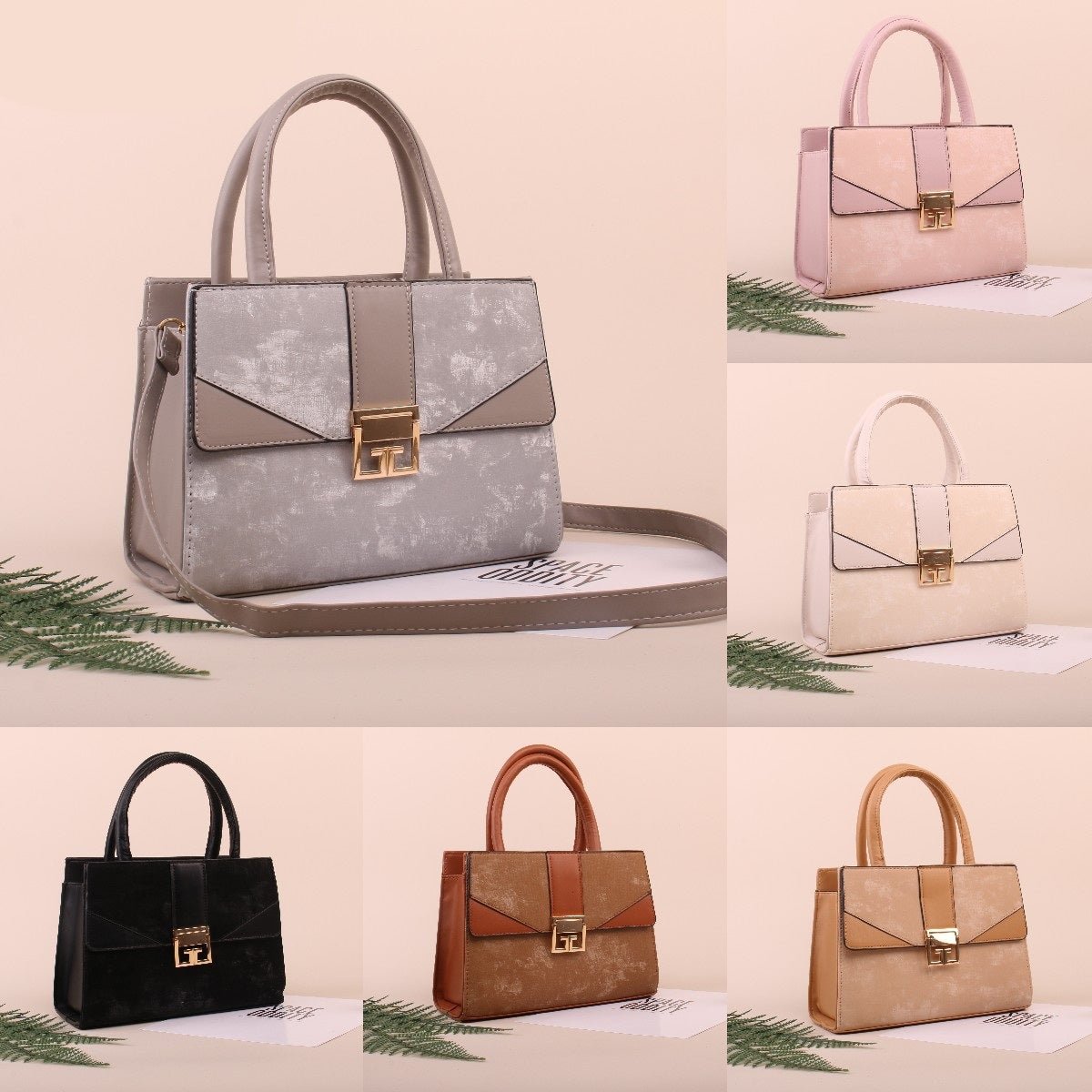 Grey Sculpted Shoulder Bag - image 1